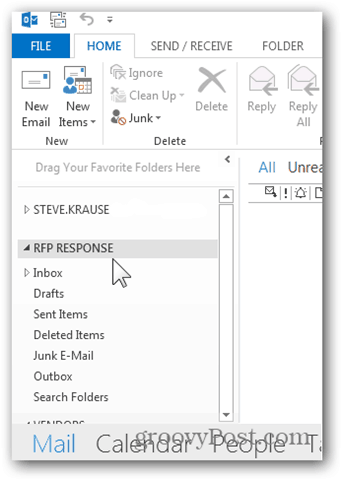 Mailbox Outlook 2013 toevoegen - Nieuwe extra mailbox vermeld