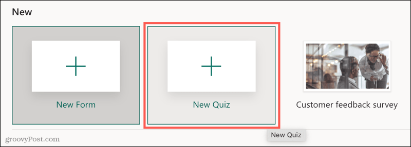 Microsoft Forms nieuwe quiz