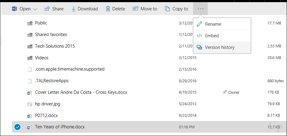 Herstel vorige versies van bestanden in OneDrive