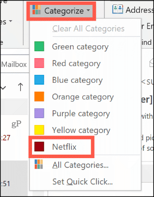 Stel handmatig een kleurcategorie in Outlook in