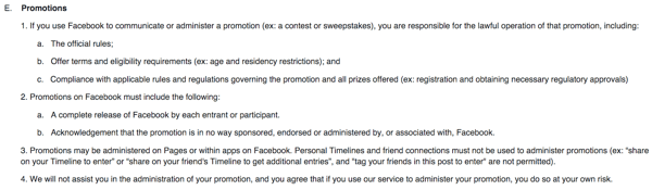 facebook richtlijnen en servicevoorwaarden