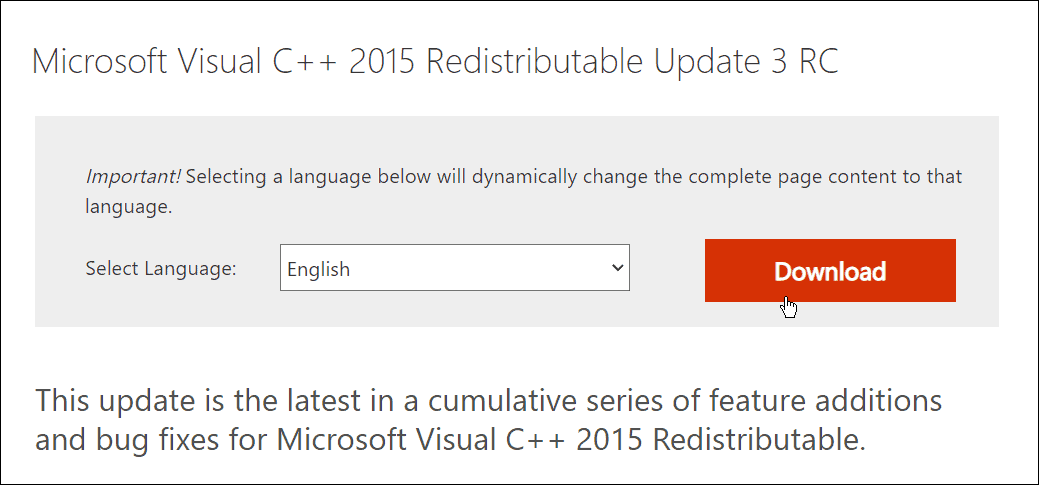 download Microsoft visual C++ herdistribueerbaar