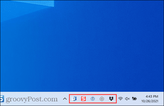 Overlooppictogrammen op de taakbalk in Windows 11