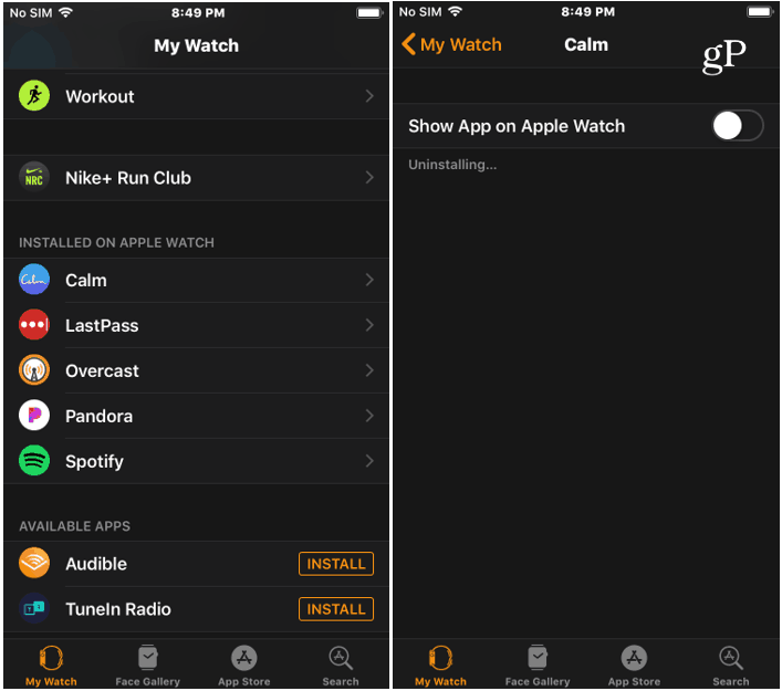 Verwijder Watch App van iPhone