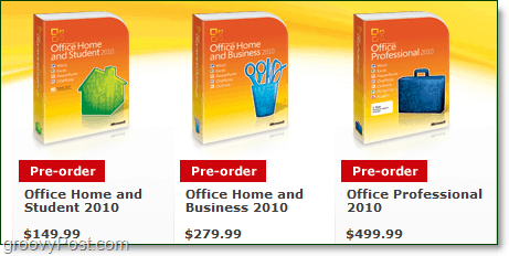 Office 2010 prijzen