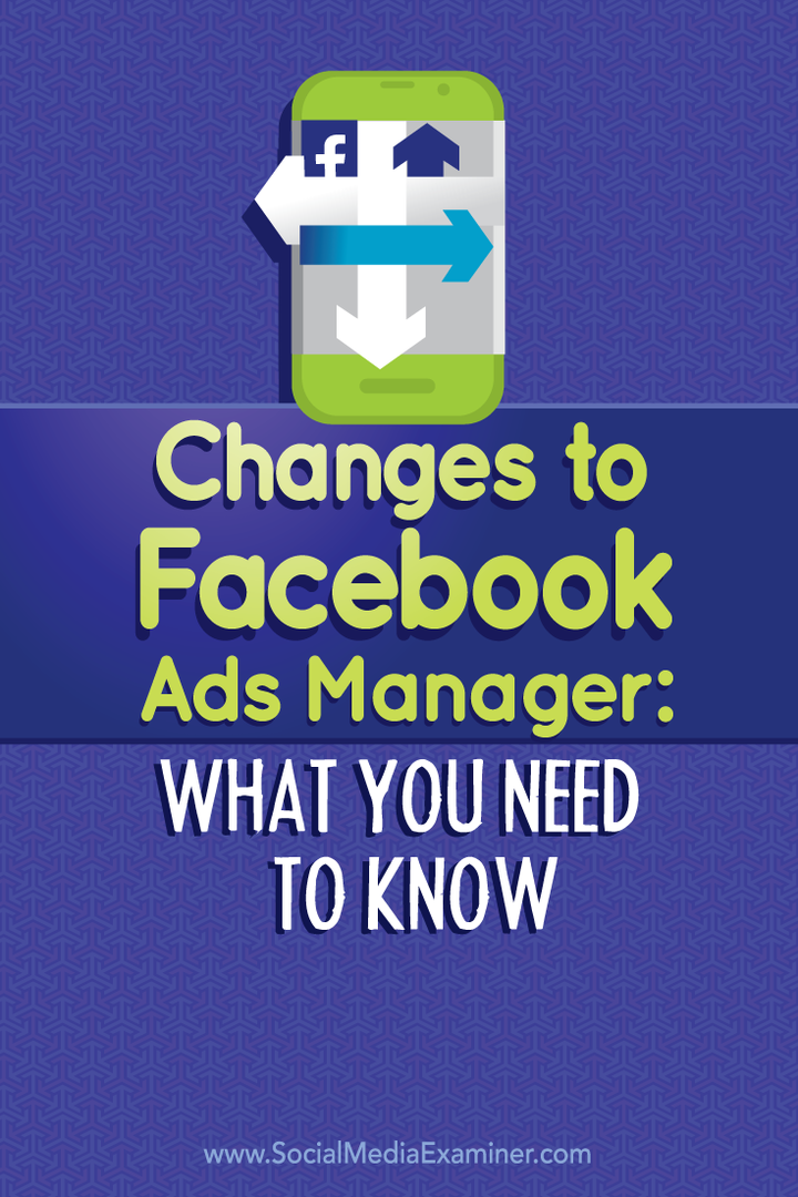 wijzigingen in Facebook Ads Manager