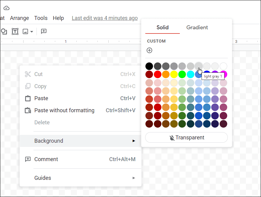 kies kaartkleur hoe kaarten te maken op google docs