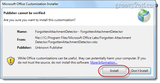 Forgotten Attachment Detector voor Microsoft Outlook