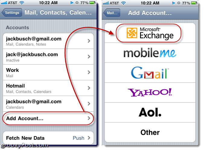 Hotmail Exchange ActiveSync toevoegen aan de iPhone