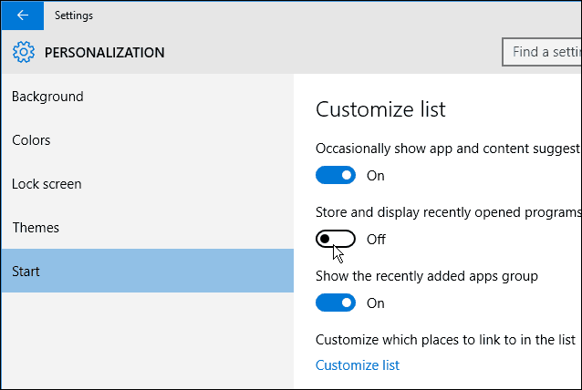 Windows 10: items verwijderen uit de lijst met meest gebruikte startmenu's