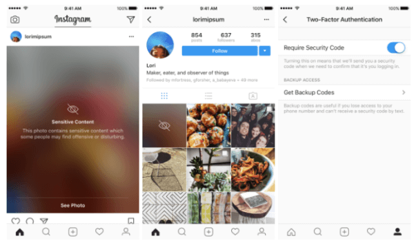 Instagram breidt tweefactorauthenticatie uit naar alle gebruikers en begint gevoelige inhoud te vervagen.