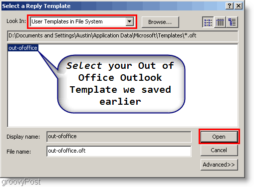 Outlook 2007 - Maak een Outlook-regel en selecteer een sjabloon