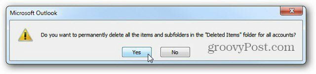 Verwijder automatisch verwijderde items in Outlook 2010 bij afsluiten