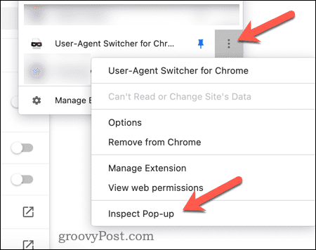 Inspecteer de pop-up van de Chrome-extensie