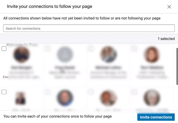 Nodig connecties uit om uw LinkedIn-pagina te volgen, stap 2.
