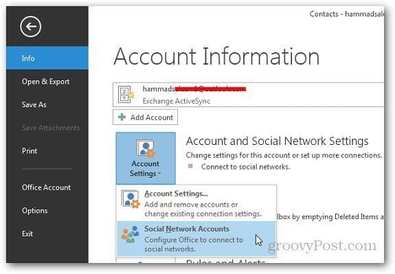 Sociale netwerken Outlook 1