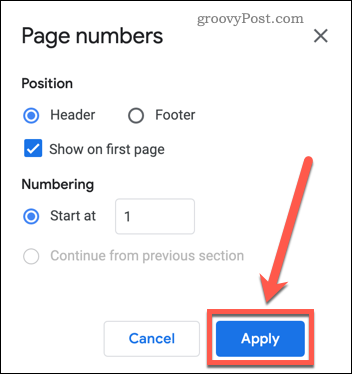 Paginanummers toepassen op een Google Docs-document