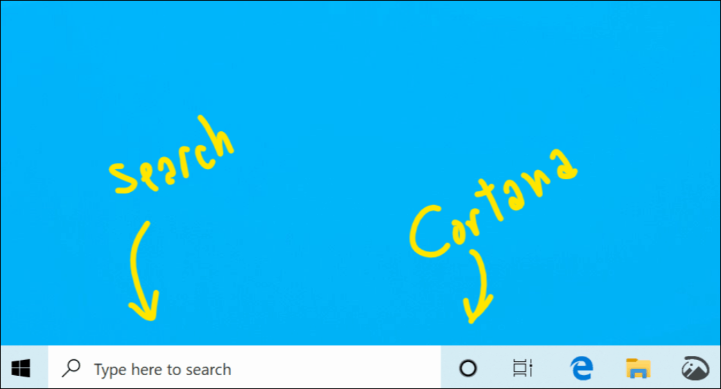 Cortana Search gescheiden Windows 10 18317