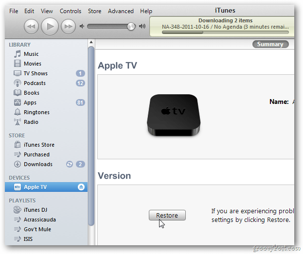 Apple TV iTunes