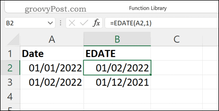 Verdere voorbeelden van de EDATE-formule in Excel