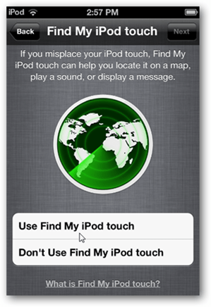 Stel iCloud Find m Ipod Touch in