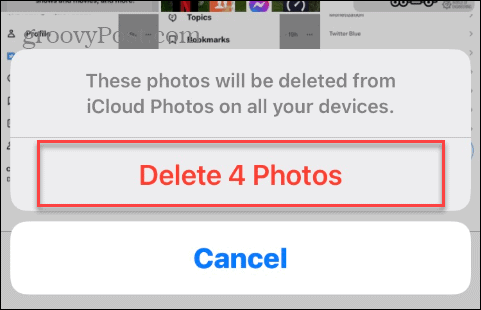 Foto's verwijderen uit iCloud