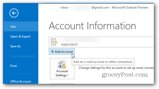 Account Outlook 2013 toevoegen