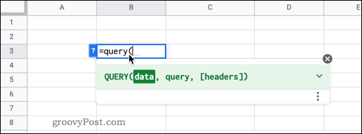 vraag in google sheets