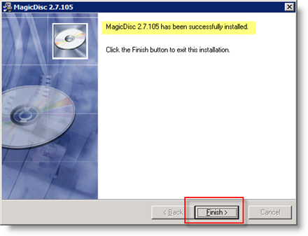 Voltooi de installatie van MagicISO op Windows Server 2008