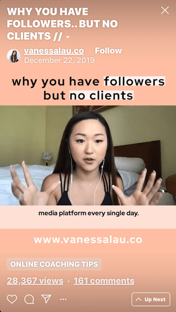 Vanessa Lau IGTV Instagram-video