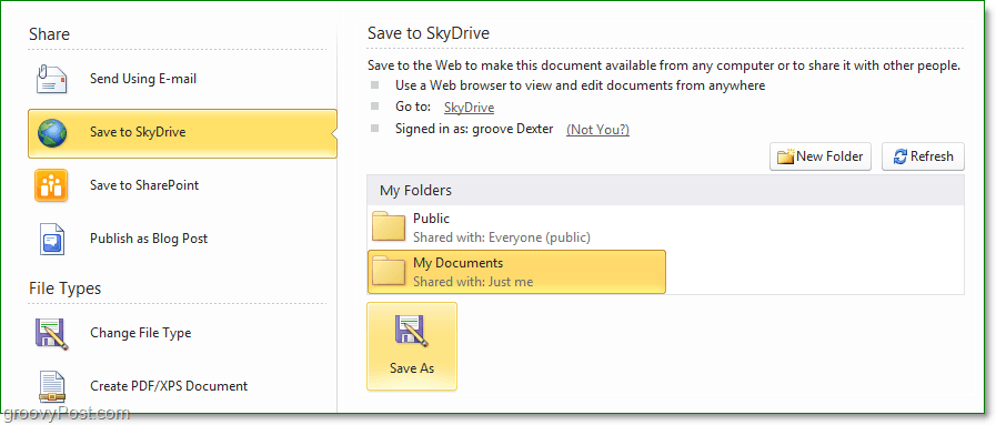 How-To Microsoft Office 2010-bestanden en -documenten opslaan op SkyDrive