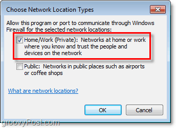 hoe u handmatig een netwerk selecteert voor uw Windows 7-firewalluitzondering