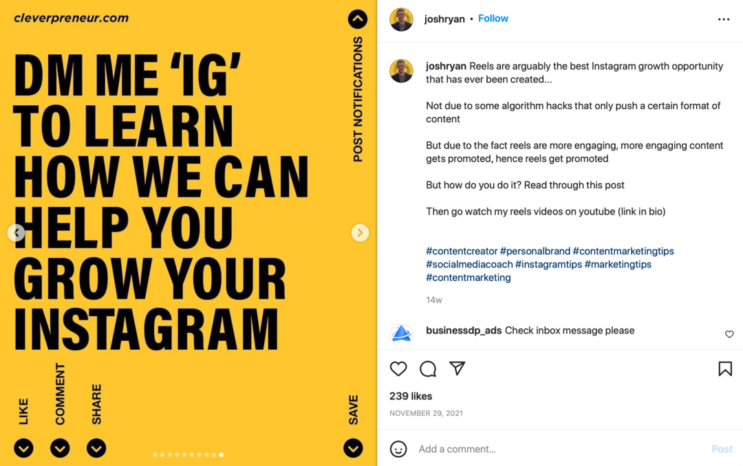 Een Instagram laten groeien die daarna converteert: Social Media Examiner
