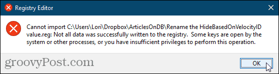Kan reg-bestand voor Windows-register niet importeren
