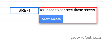 toegang toestaan ​​in Google Spreadsheets