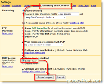 Gebruik Outlook 2007 met GMAIL Webmail-account met iMAP