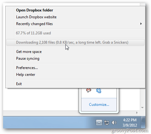 Beperk de download- / uploadsnelheid van Dropbox om op bandbreedte te besparen