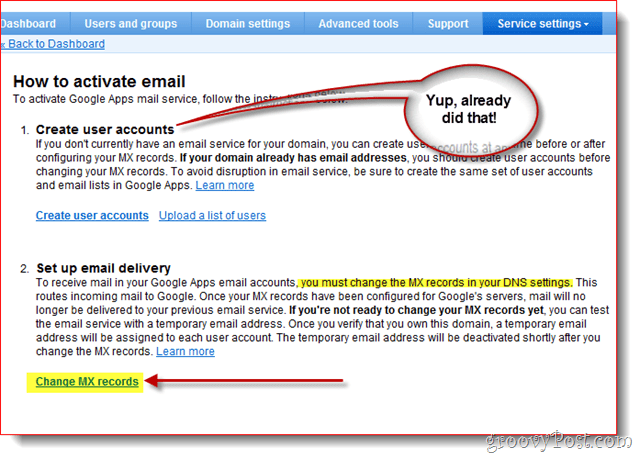 nieuwe gebruikers maken e-mailbezorging instellen