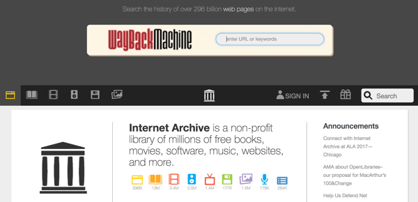Websites zoals Way Back Machine kunnen inhoud van sociale mediasites vastleggen die door zoekmachines worden geïndexeerd.