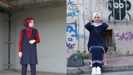 Marineblauwe kleding in hijab-kleding