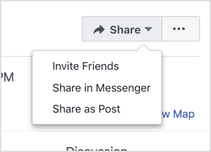 Promoot uw Facebook-evenement door vrienden uit te nodigen en het te delen via Messenger en als post.