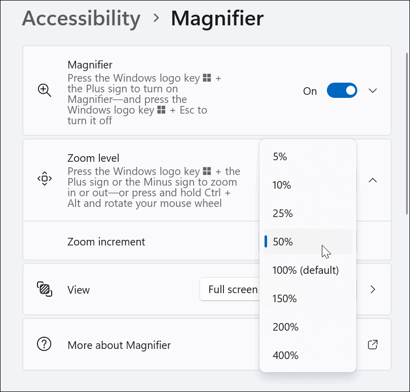 Gebruik het vergrootglas in Windows 11