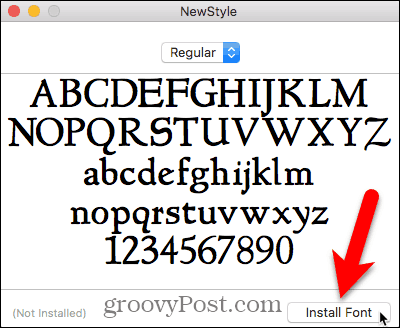 Klik op Installeer lettertype