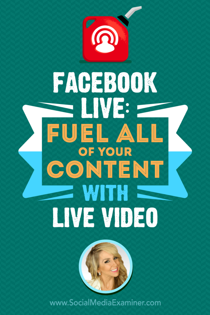 Facebook Live: voed al uw inhoud met live video met inzichten van Chalene Johnson op de Social Media Marketing Podcast.