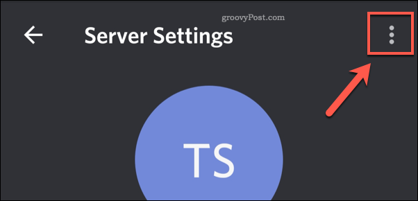 Discord serverinstellingen drie-punts menupictogram