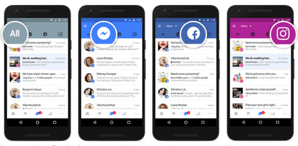 Facebook heeft het voor bedrijven mogelijk gemaakt om hun Facebook-, Messenger- en Instagram-accounts in één inbox te koppelen, zodat ze de communicatie op één plek kunnen beheren.