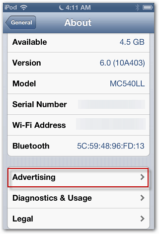 Over adverteren voor iOS 6