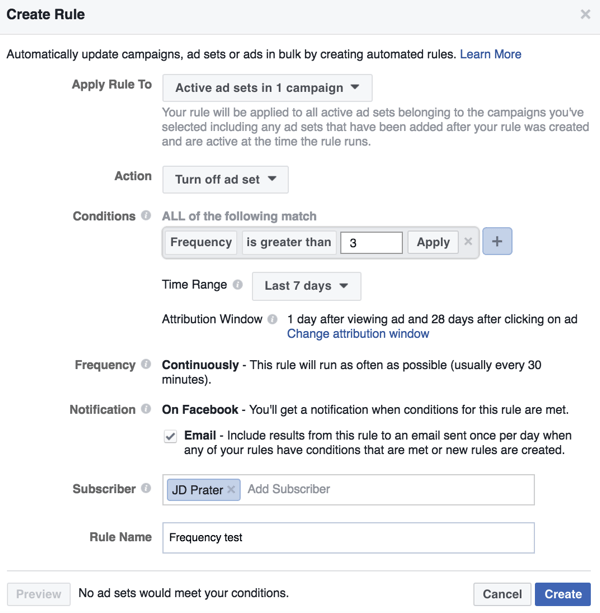 Stel een geautomatiseerde Facebook-regel in Power Editor in.