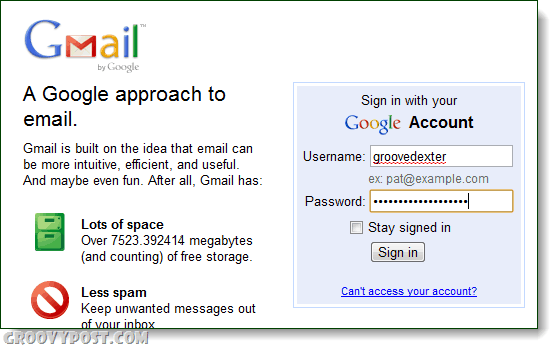 Gmail een benadering voor inloggen via e-mail