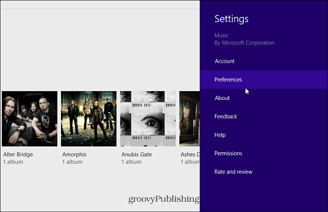 Xbox Music-voorkeuren
